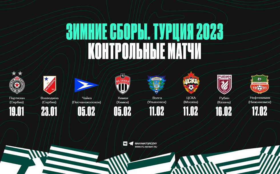 Грозненцы проведут ряд контрольных матчей на зимних сборах