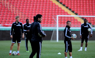 «Терек» провел предматчевую тренировку на «Ахмат-Арене»