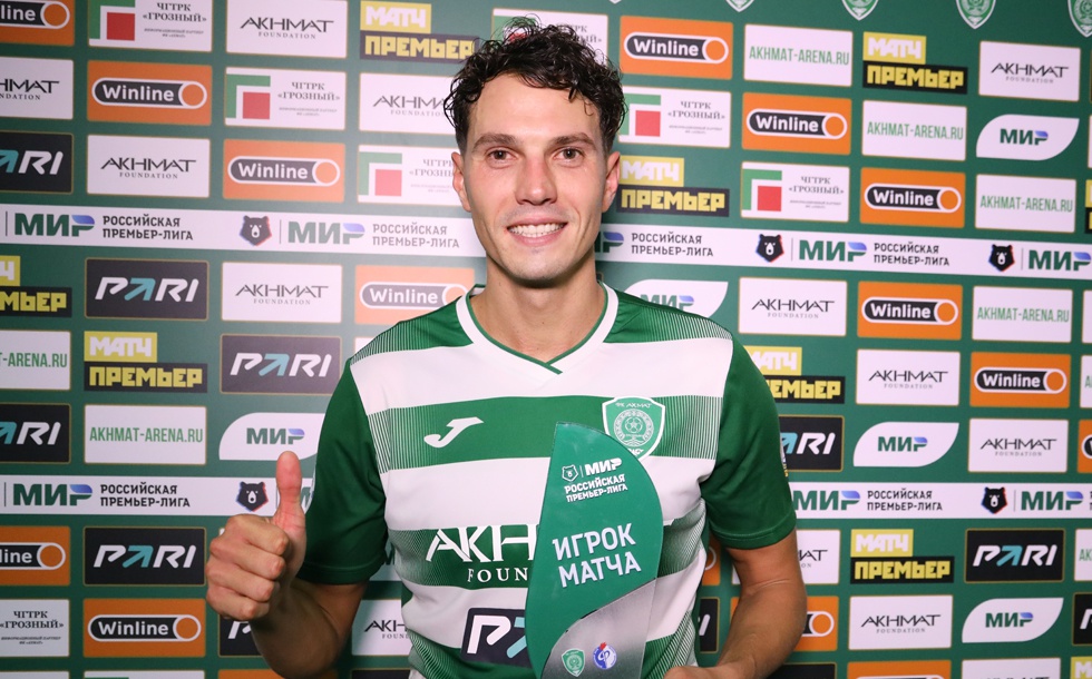 Антон Швец - лучший игрок матча «Ахмат» – «Факел» по версии «Матч Премьер»