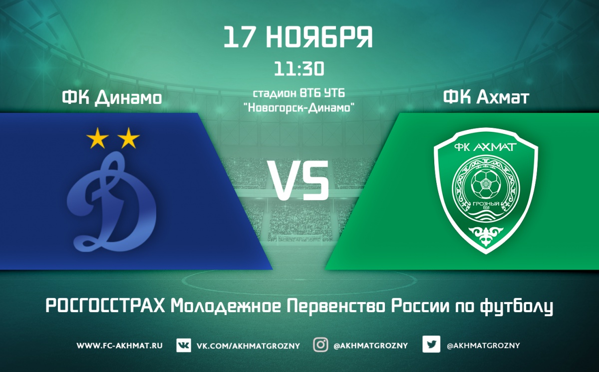 Молодежный состав ФК "Ахмат" сыграл вничью с "Динамо"